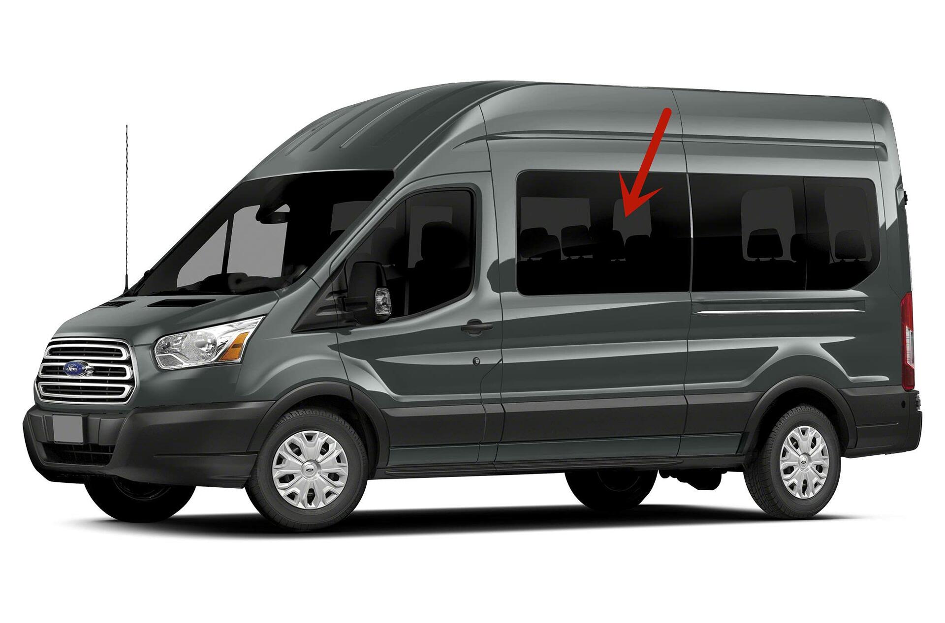 Stationary Driver Left Body Side Sliding Door Window Door Glass Compatible with Ford Transit 110.2" High-Roof 100.8" Mid-Roof Van 2015-2026 Models (Not for Transit Connect or Low-Roof Transit)