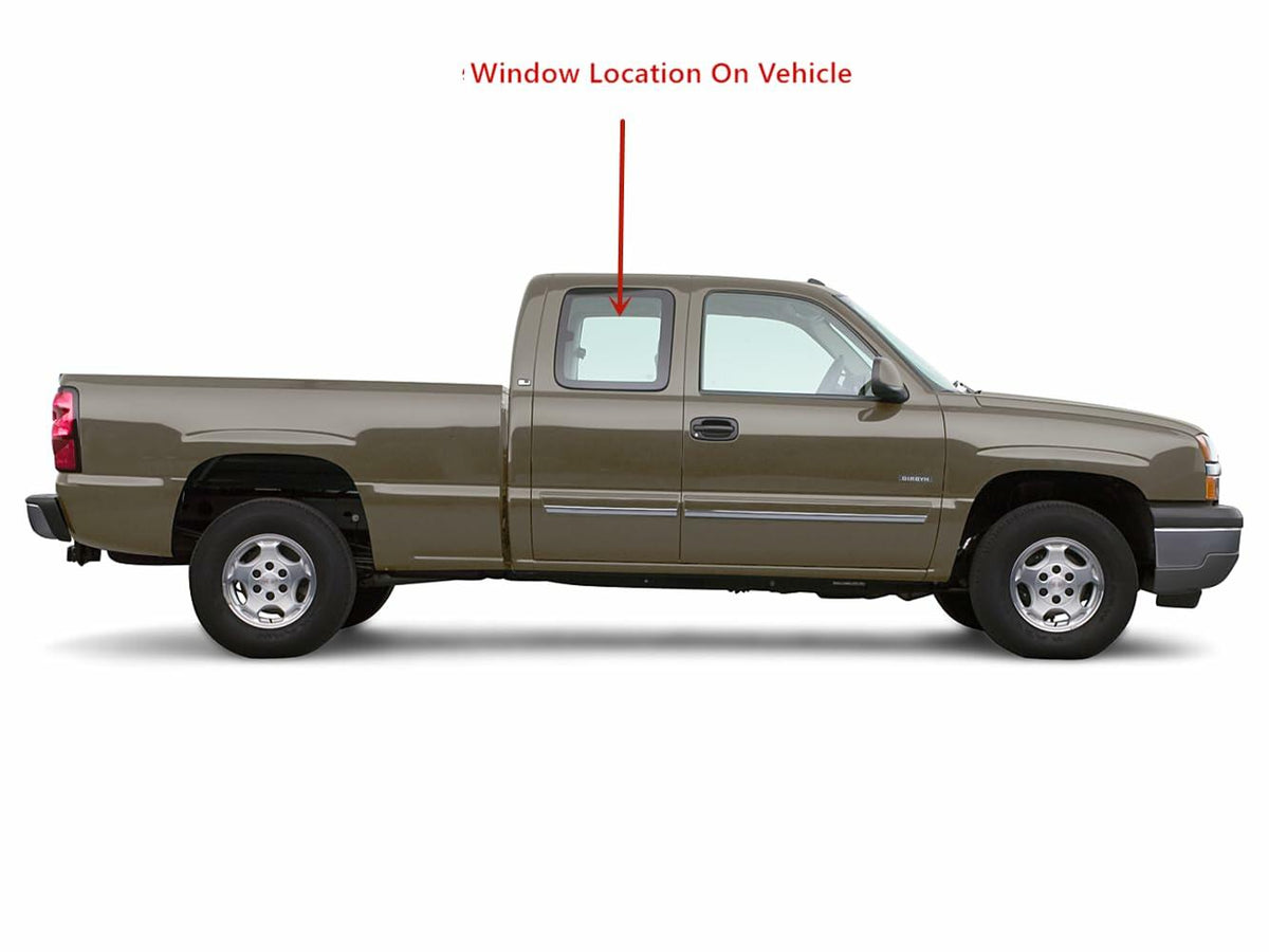 Movable Passenger Right Side Rear Quarter Window Quarter Glass With Frame & Latch Compatible with Chevrolet Silverado 1999-2006 / Classic 2007 Extended Cab Pickup Models