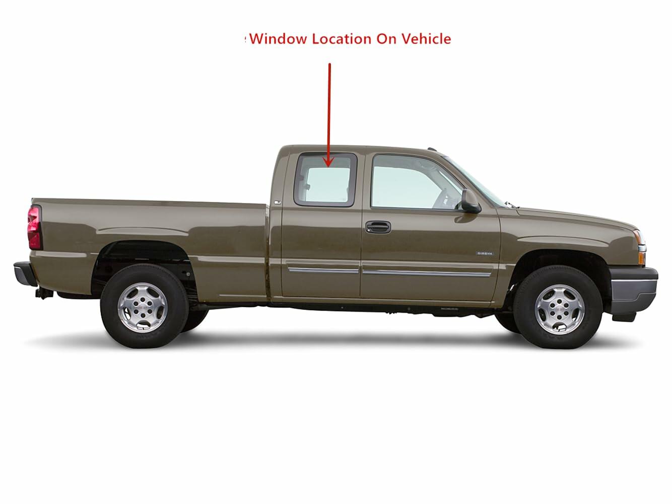 Movable Passenger Right Side Rear Quarter Window Quarter Glass With Frame & Latch Compatible with Chevrolet Silverado 1999-2006 / Classic 2007 Extended Cab Pickup Models