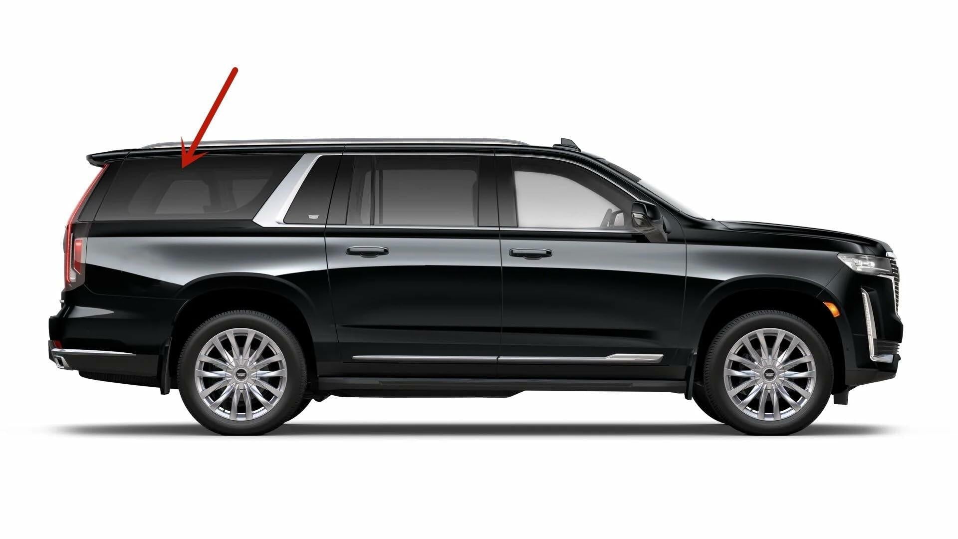 With Sensor Style Tempered Passenger Right Side Quarter Window Quarter Glass Compatible with Cadillac Escalade ESV 2021-2025 Models ( Not For Escalade )