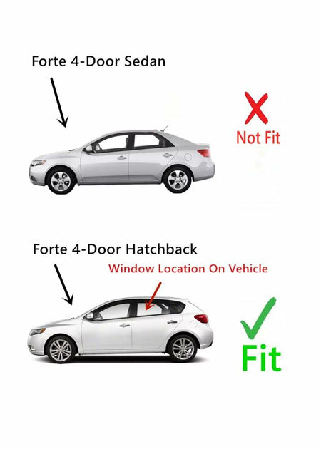 Driver Left Side Rear Door Window Door Glass Compatible with Kia Forte 4 Door Hatchback 2011-2013 Models