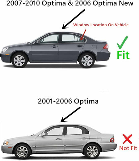 Driver Left Side Rear Vent Window Vent Glass Compatible with Kia Optima 2007-2010 Models