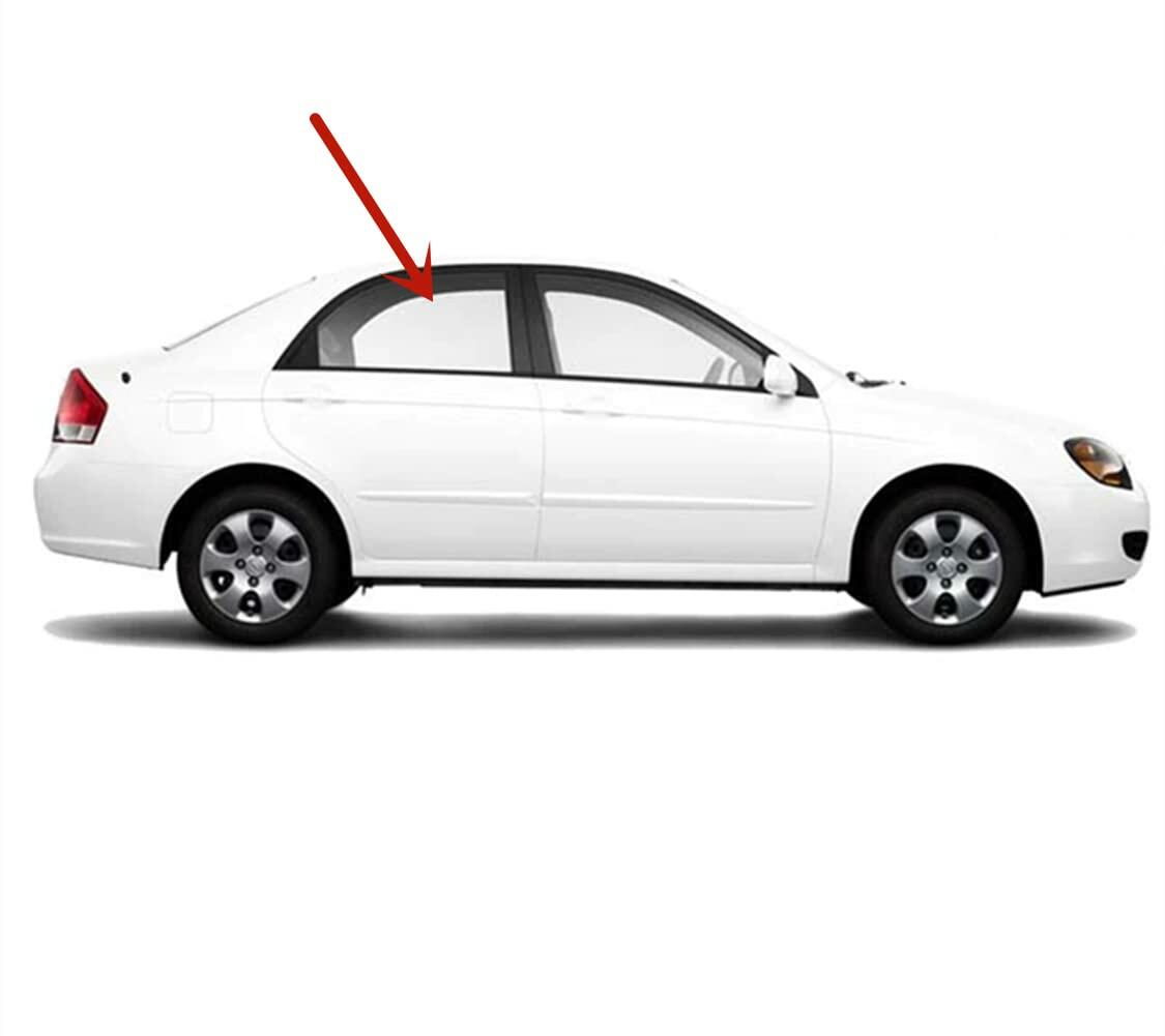 Tempered Passenger Right Side Rear Door Window Door Glass Compatible with Kia Spectra 4 Door Sedan 2005-2009 Models (Also Fit 2004 Spectra 2.0L ENG Sedan)