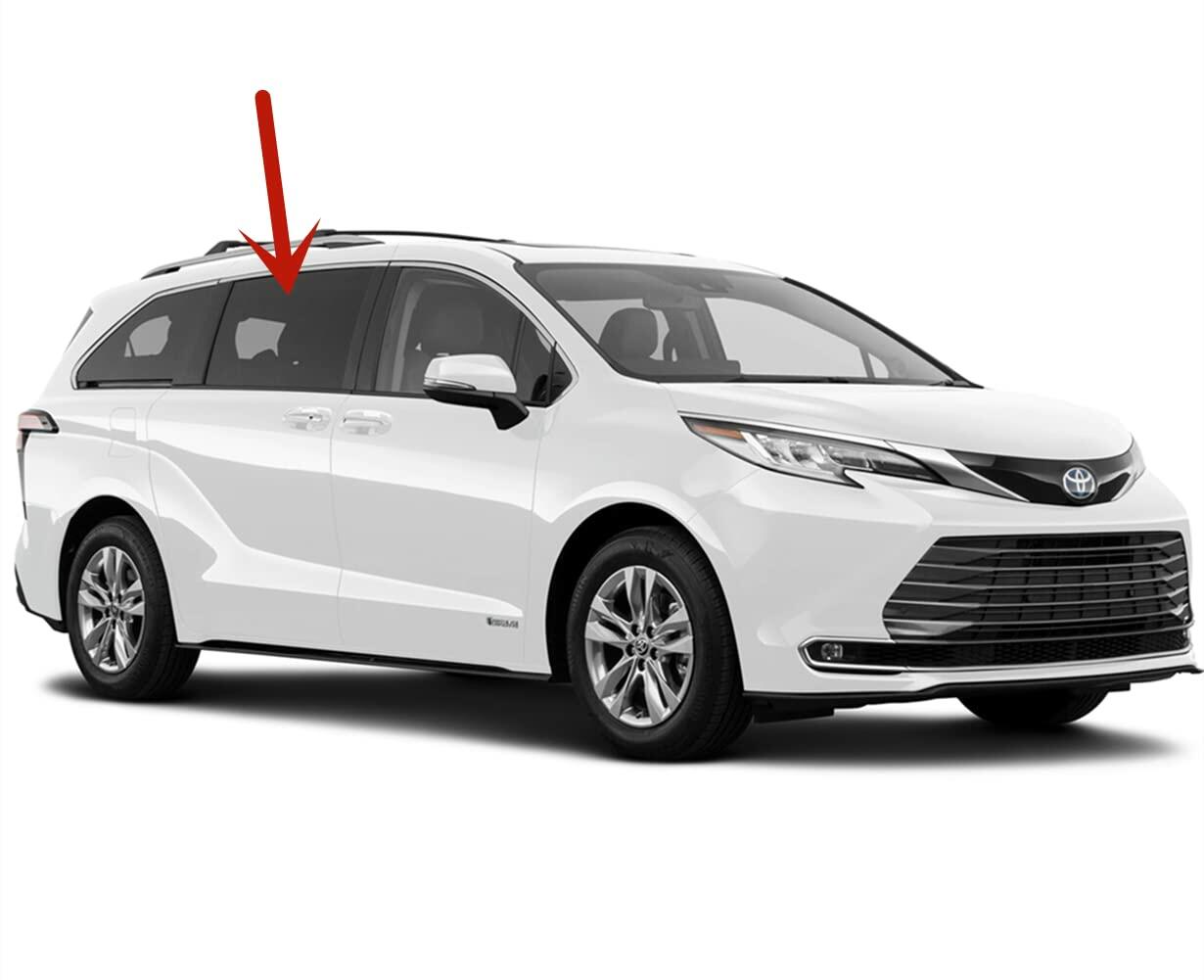 Tempered Passenger Right Side Rear Door Window Door Glass Compatible with Toyota Sienna 2021-2025 Models