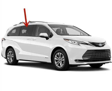 Tempered Passenger Right Side Rear Door Window Door Glass Compatible with Toyota Sienna 2021-2025 Models