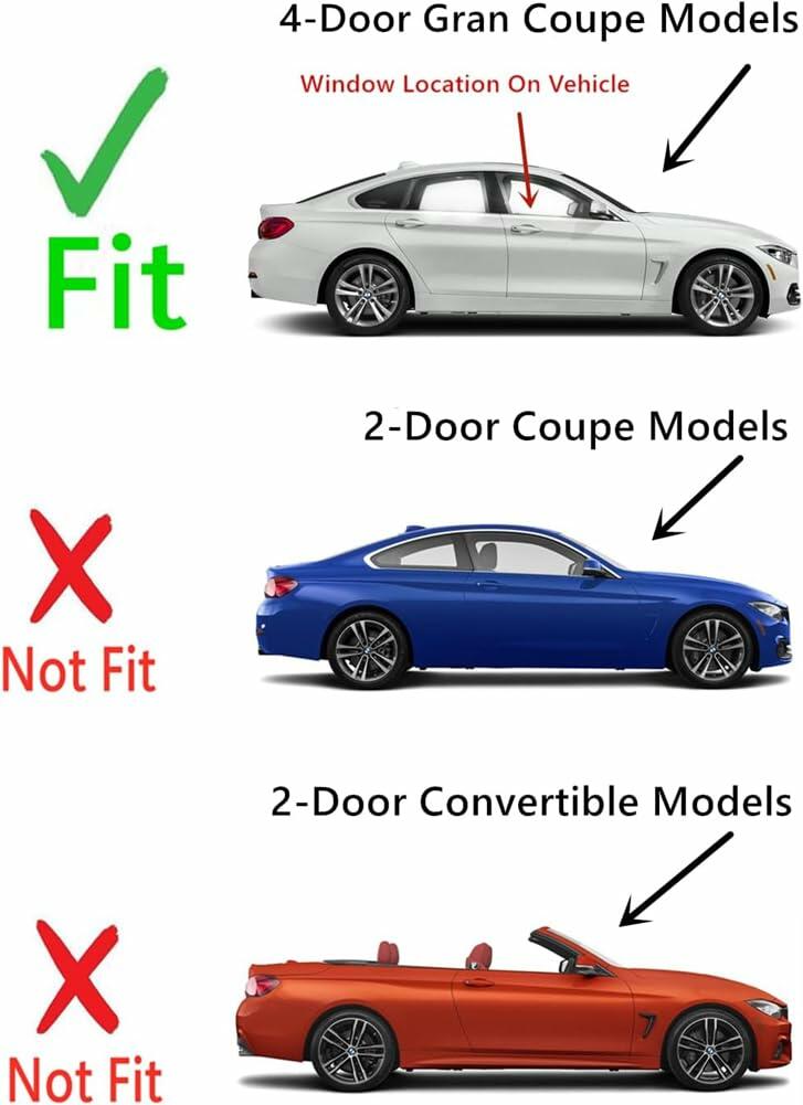 OEM Passenger Right Side Front Door Window Door Glass Compatible with BMW 428i Gran Coupe / 430i Gran Coupe / 435i Gran Coupe / 440i Gran Coupe 2015-2020 Models