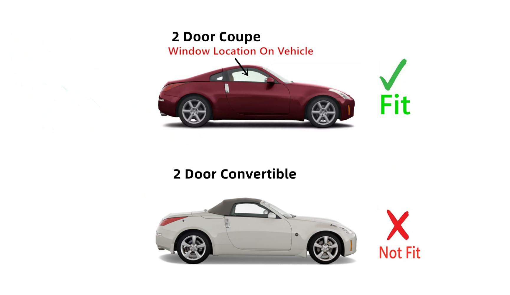 Passenger Right Side Door Window Door Glass Compatible with Nissan 350Z 2 Door Coupe 2003-2009 Models