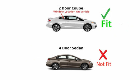 Passenger Right Side Quarter Window Quarter Glass W/ Gasket Compatible with Honda Civic 2 Door Coupe 2012-2015 Models