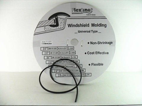 Flexline Windshield Auto Glass Universal Molding Flexible Trim Rubber 12.8mm 100ft UM1226BR