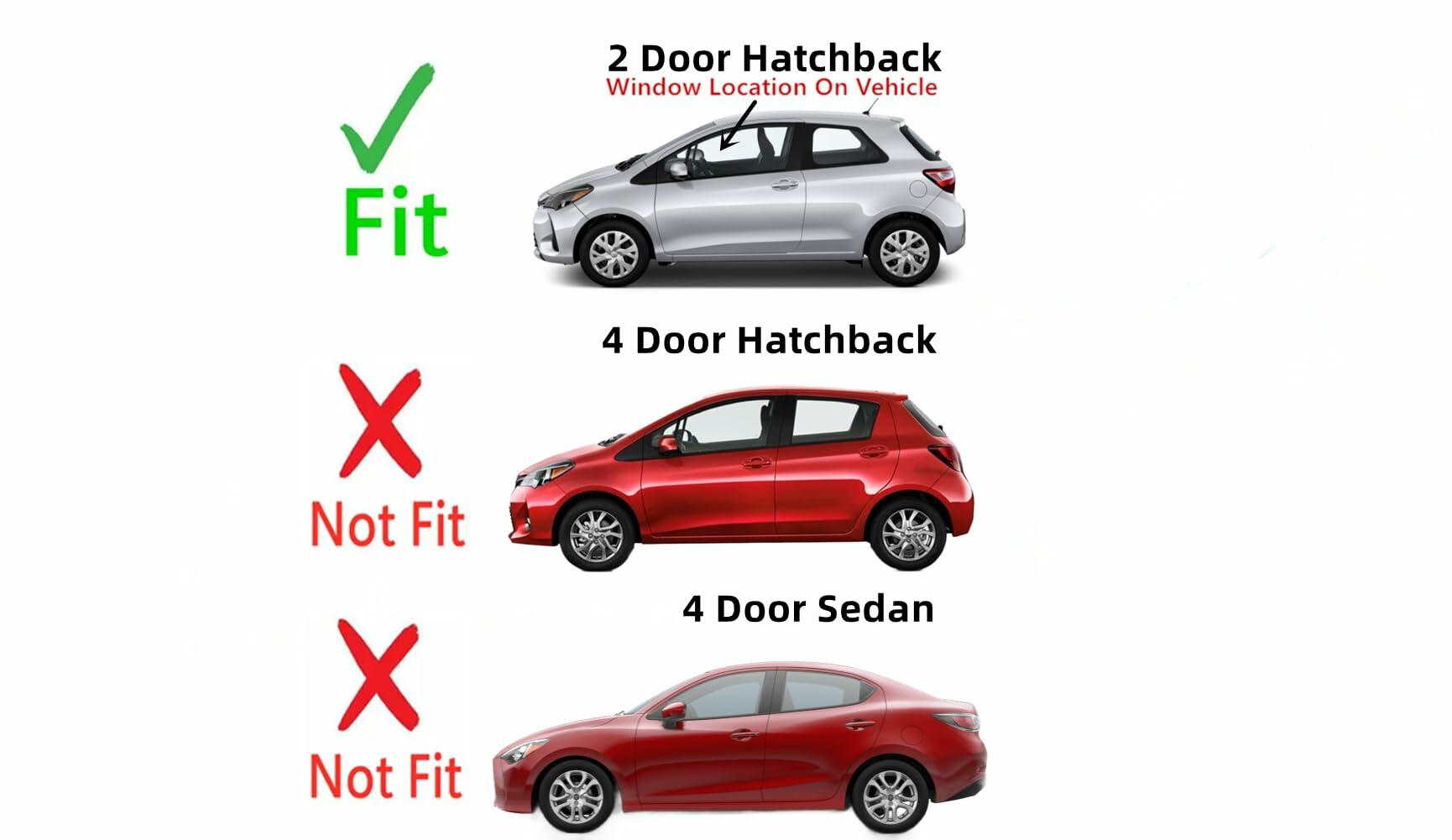 Driver Left Side Door Window Door Glass Compatible with Toyota Yaris 2 Door Hatchback 2012-2019 Models