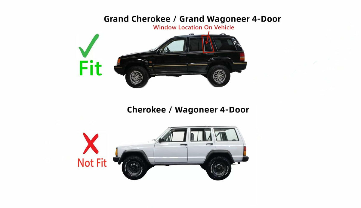 Privacy Driver Left Side Rear Vent Glass Vent Window Compatible with Jeep Grand Cherokee 1993-1998 / Grand Wagoneer 1993 4-Door Models
