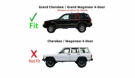 Privacy Driver Left Side Rear Vent Glass Vent Window Compatible with Jeep Grand Cherokee 1993-1998 / Grand Wagoneer 1993 4-Door Models
