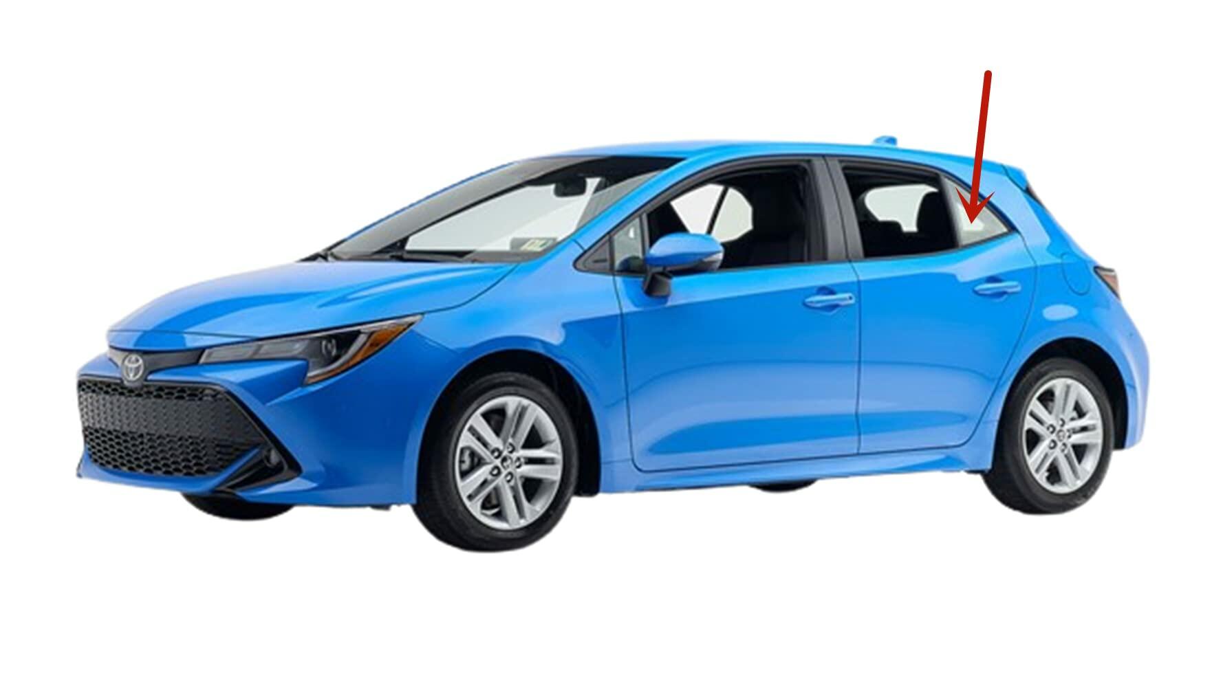 Driver Left Side Rear Vent Window Vent Glass Compatible with Toyota Corolla / Corolla GR 4 Door Hatchback 2019-2026 Models