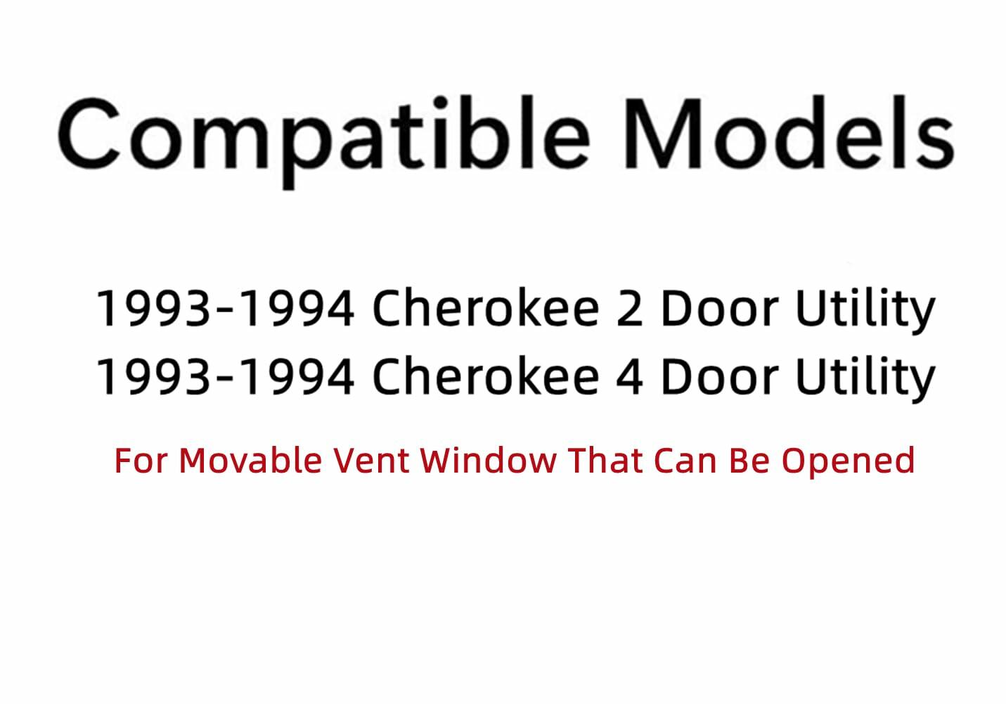 Movable Passenger Right Side Front Vent Window Vent Glass Compatible with Jeep Cherokee 1993-1994 Models