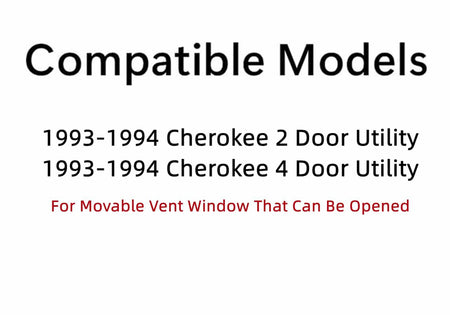 Movable Passenger Right Side Front Vent Window Vent Glass Compatible with Jeep Cherokee 1993-1994 Models