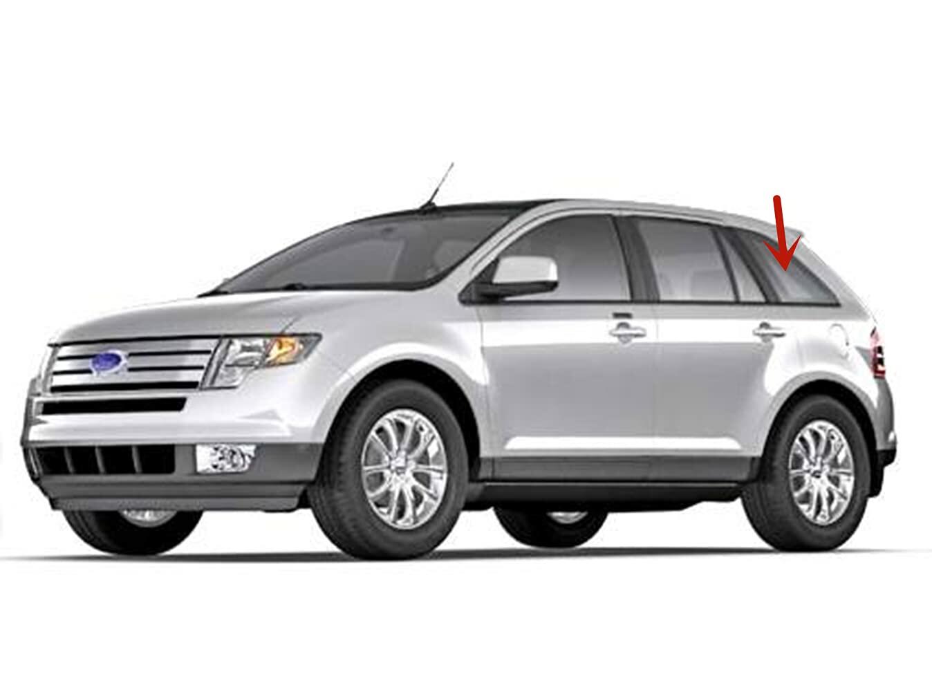 OE Black Frame Driver Left Side Quarter Window Quarter Glass Compatible with Ford Edge 2007-2014 Models