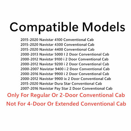 Tempered Passenger Right Side Door Window Door Glass Compatible with International Navistar Pay Star 4100 4300 4400 DuraStar 2015-2020 / 5000i 9100i 9400i 9900i 2000-2016 Models