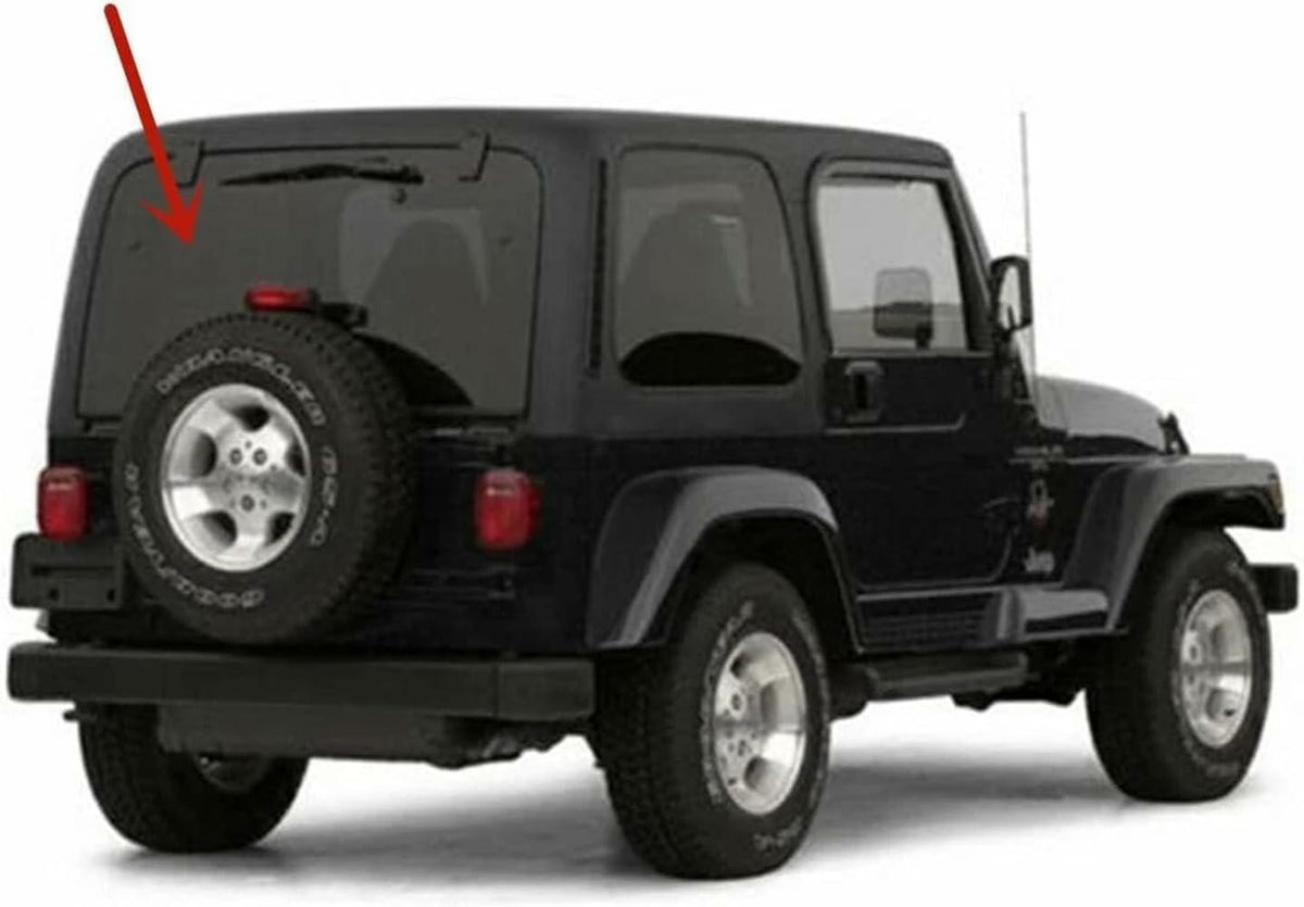 Glass Only Privacy Heated Rear Back Window Back Glass Compatible with Jeep Wrangler 1997-2002 Models