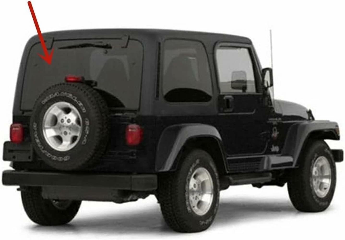 Glass Only Privacy Heated Rear Back Window Back Glass Compatible with Jeep Wrangler 1997-2002 Models
