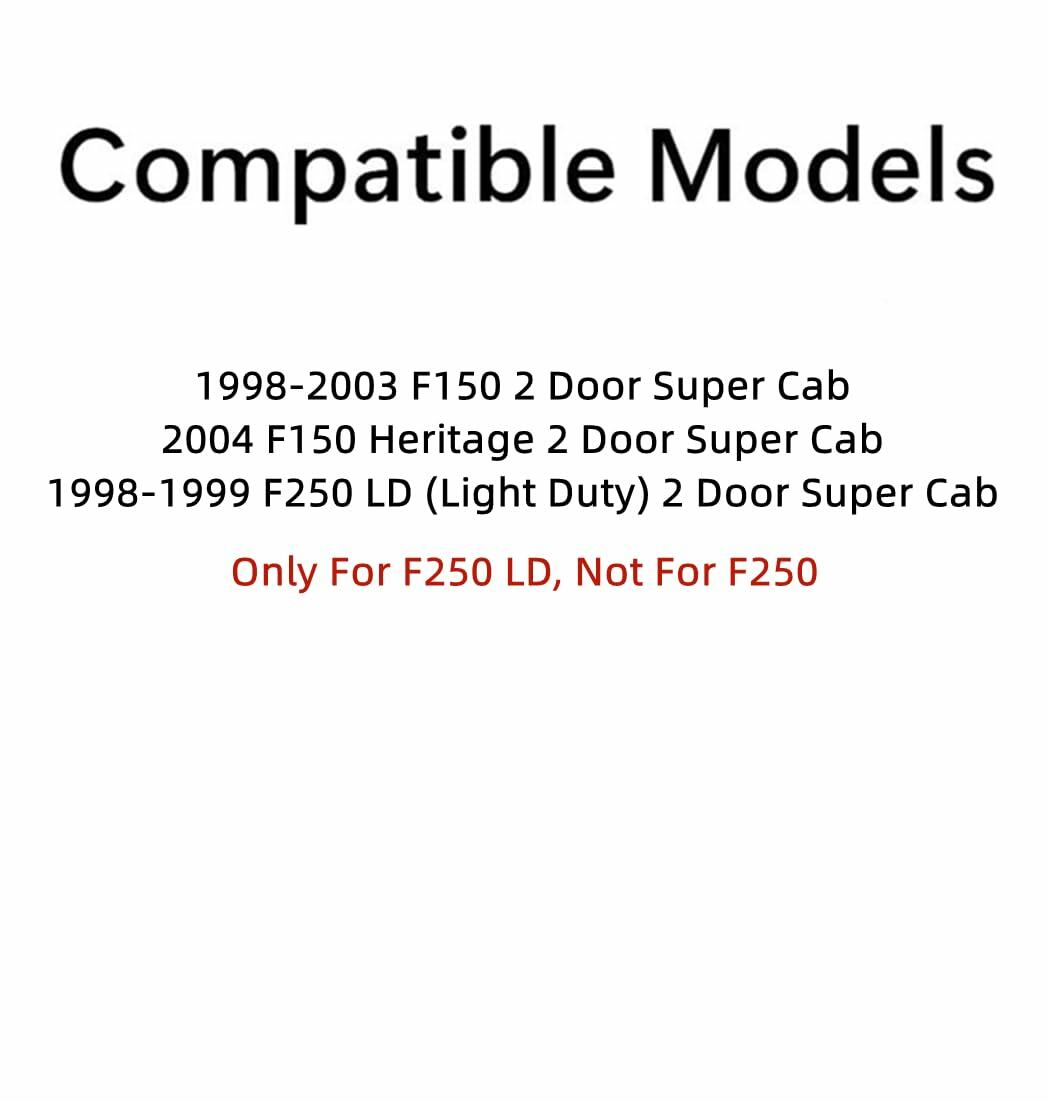 OE W/Logo W/Tape Stationary Driver Left Side Rear Quarter Window Quarter Glass Compatible with Ford F150 2 Door Super Cab 1998-2003 Models