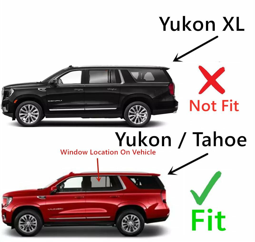Tempered Driver Left Side Rear Door Window Door Glass Compatible with Chevrolet Tahoe/GMC Yukon 2021-2026 Models ( Not For Yukon XL)