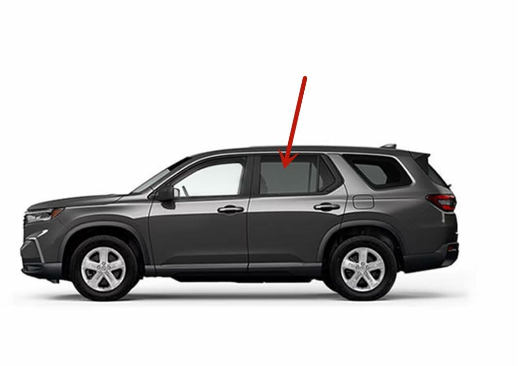 Tempered Driver Left Side Rear Door Window Door Glass Compatible with Honda Pilot 2023-2026 Models