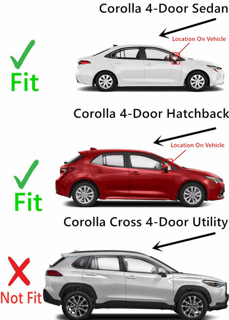 Passenger Right Side Front Vent Window Vent Glass Compatible with Toyota Corolla 4 Door Hatchback 2019-2026 / Corolla 4 Door Sedan 2020-2026 Models