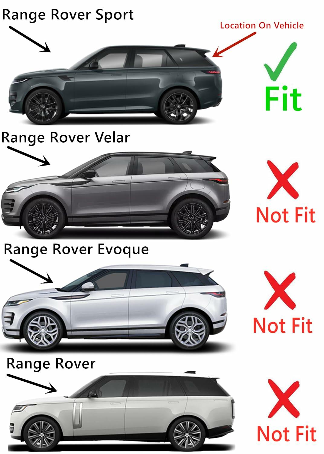Heated Rear Tailgate Window Back Glass Compatible with Land Rover Range Rover Sport 2023-2025 Models (Only For Range Rover Sport Models)