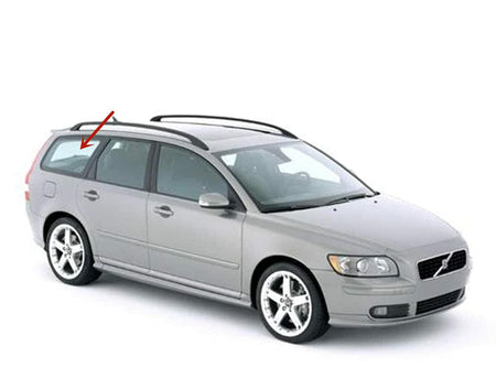 OEM Passenger Right Side Rear Quarter Window Quarter Glass W/Antenna Style Compatible with Volvo V50 2005-2011 Models