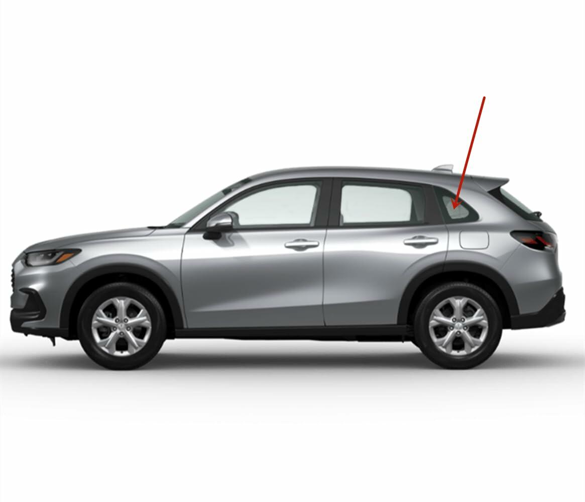 Tempered Clear Driver Left Side Quarter Window Quarter Glass Compatible with Honda HR-V 2023-2026 Models