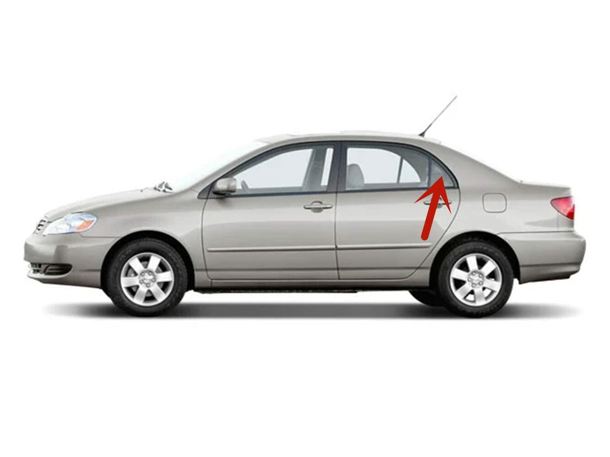Driver Left Side Rear Vent Glass Vent Window Compatible with Toyota Corolla 2003-2008 Models