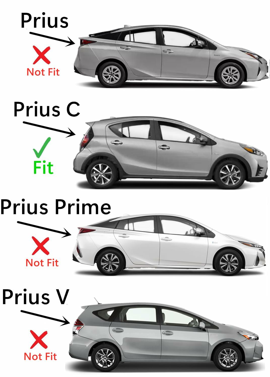 Passenger Right Side Rear Vent Window Vent Glass Compatible with Toyota Prius C 2012-2019 Models