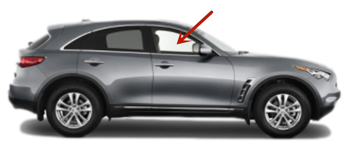 Passenger Right Side Front Door Window Door Glass Compatible with Infiniti FX35 FX37 FX50 QX70 2009-2017 Models