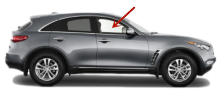 Passenger Right Side Front Door Window Door Glass Compatible with Infiniti FX35 FX37 FX50 QX70 2009-2017 Models