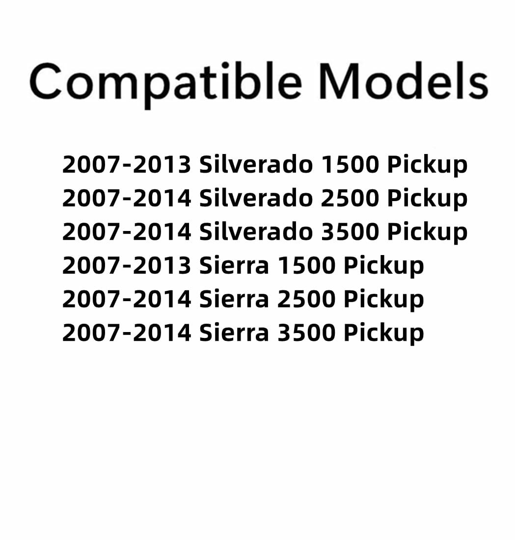 Non-Heated High Performance Manual Back Slider Window Glass Compatible with GMC Sierra/Chevrolet Silverado Pickup 1500 2007-2013 Models/2500 3500 2007-2014 Models (Not For Classic Models)