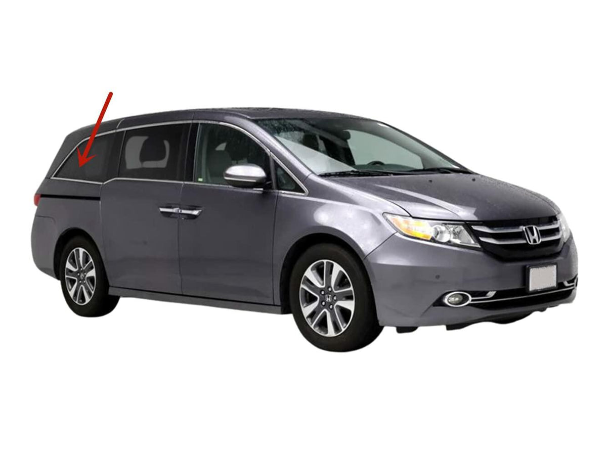 With Antenna Style Passenger Right Side Quarter Window Quarter Glass Compatible with Honda Odyssey 2011-2017 Models