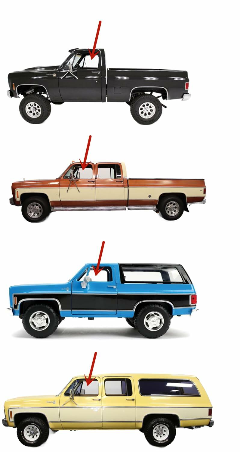 Tempered Driver Left Side Front Door Window Door Glass Compatible with Chevrolet/GMC C/K-Series Pickup Suburban Blazer Jimmy 1973-1980 Models