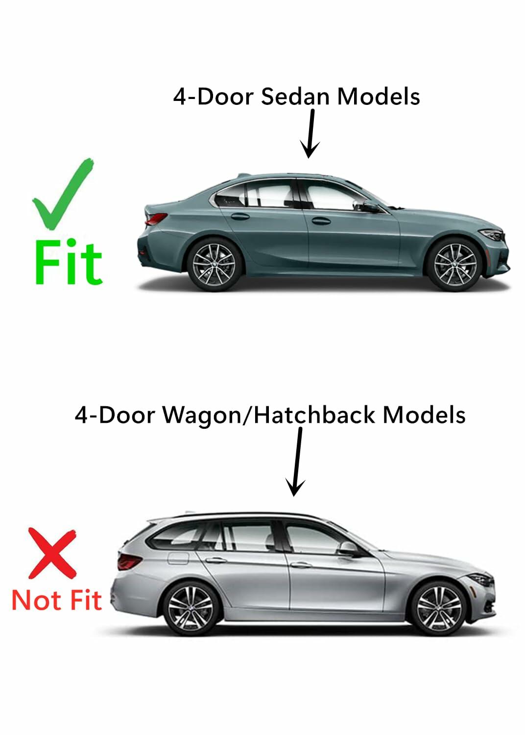 Tempered Passenger Right Side Rear Door Window Door Glass Compatible with BMW 3-Series 320i 330i 330e 4-Door Sedan 2019-2025 Models