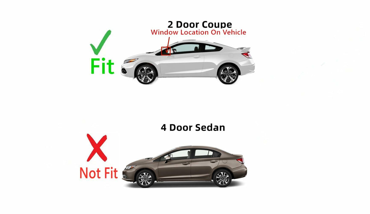 Driver Left Side Front Vent Glass Vent Window Compatible with Honda Civic 2 Door Coupe 2012-2015 Models