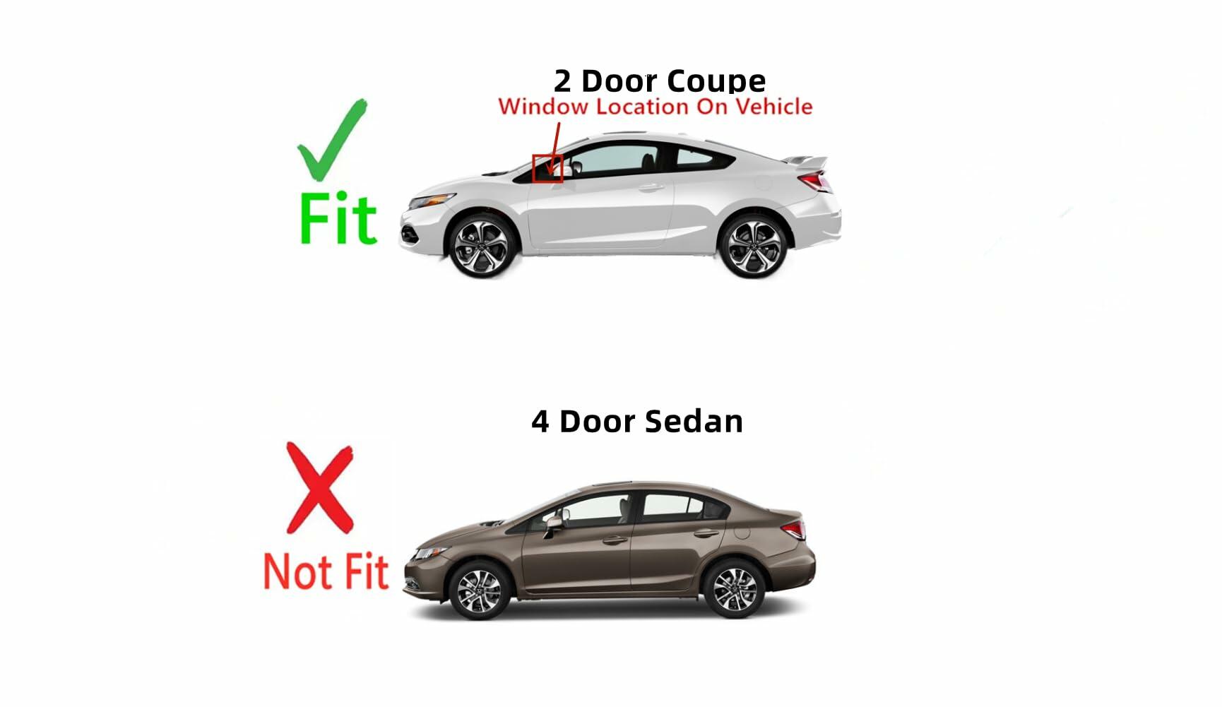 Driver Left Side Front Vent Glass Vent Window Compatible with Honda Civic 2 Door Coupe 2012-2015 Models