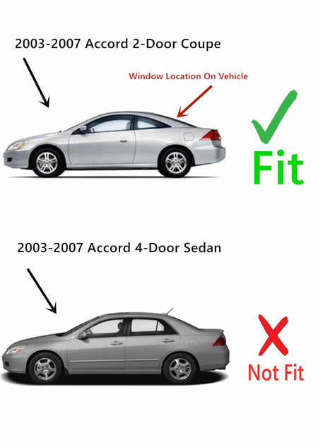Heated Tempered Rear Back Window Back Glass Compatible with Honda Accord 2-Door Coupe 2003-2007 Models