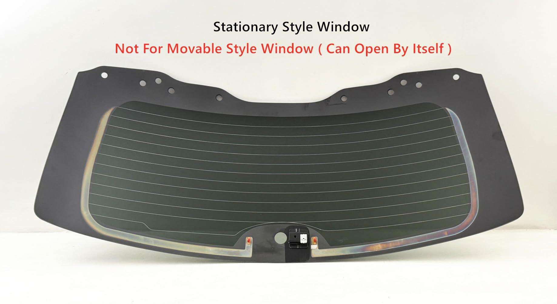 Stationary Heated Tempered Rear TailGate LiftGate Back Window Back Glass Compatible with Toyota Highlander 2008-2013 Models