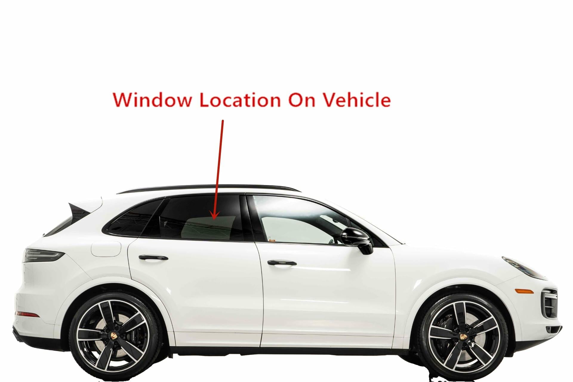 Laminated Passenger Right Side Rear Door Window Door Glass Compatible with Porsche Cayenne SUV 2019-2024 Models (Not For Coupe)