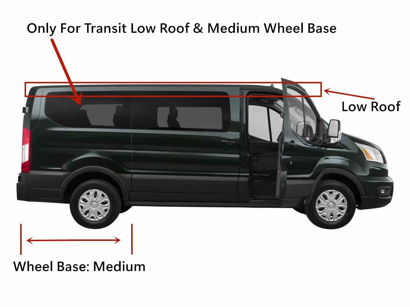 Tempered Passenger Right Side Quarter Window Quarter Glass Compatible with Ford Transit 83.2" Low-Roof & Medium Wheel Base Van 2015-2026 Models (Not For Mid-Roof, High-Roof, or Connect)