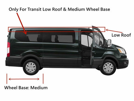 Tempered Passenger Right Side Quarter Window Quarter Glass Compatible with Ford Transit 83.2" Low-Roof & Medium Wheel Base Van 2015-2026 Models (Not For Mid-Roof, High-Roof, or Connect)
