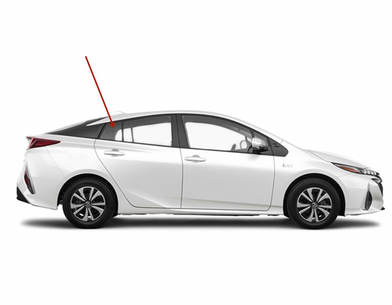 Passenger Right Side Rear Vent Window Vent Glass Compatible with Toyota Prius / Prius Prime 4 Door Hatchback 2016-2022 Models