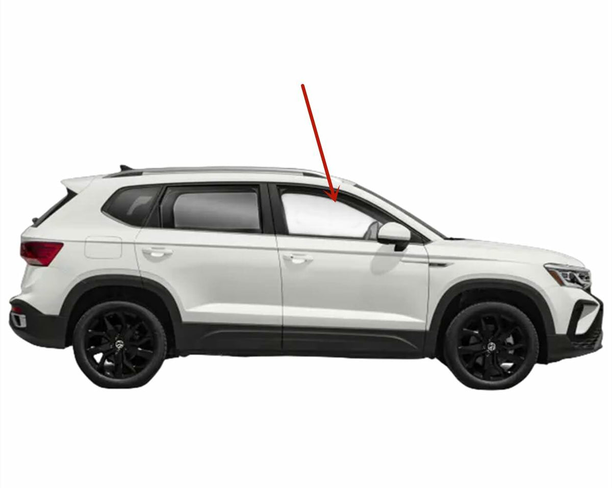 Tempered Passenger Right Side Front Door Window Door Glass Compatible with Volkswagen Taos 2022-2026 Models