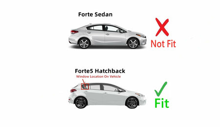Passenger Right Side Rear Vent Window Vent Glass Compatible with Kia Forte5 4 Door Hatchback 2014-2018 Models