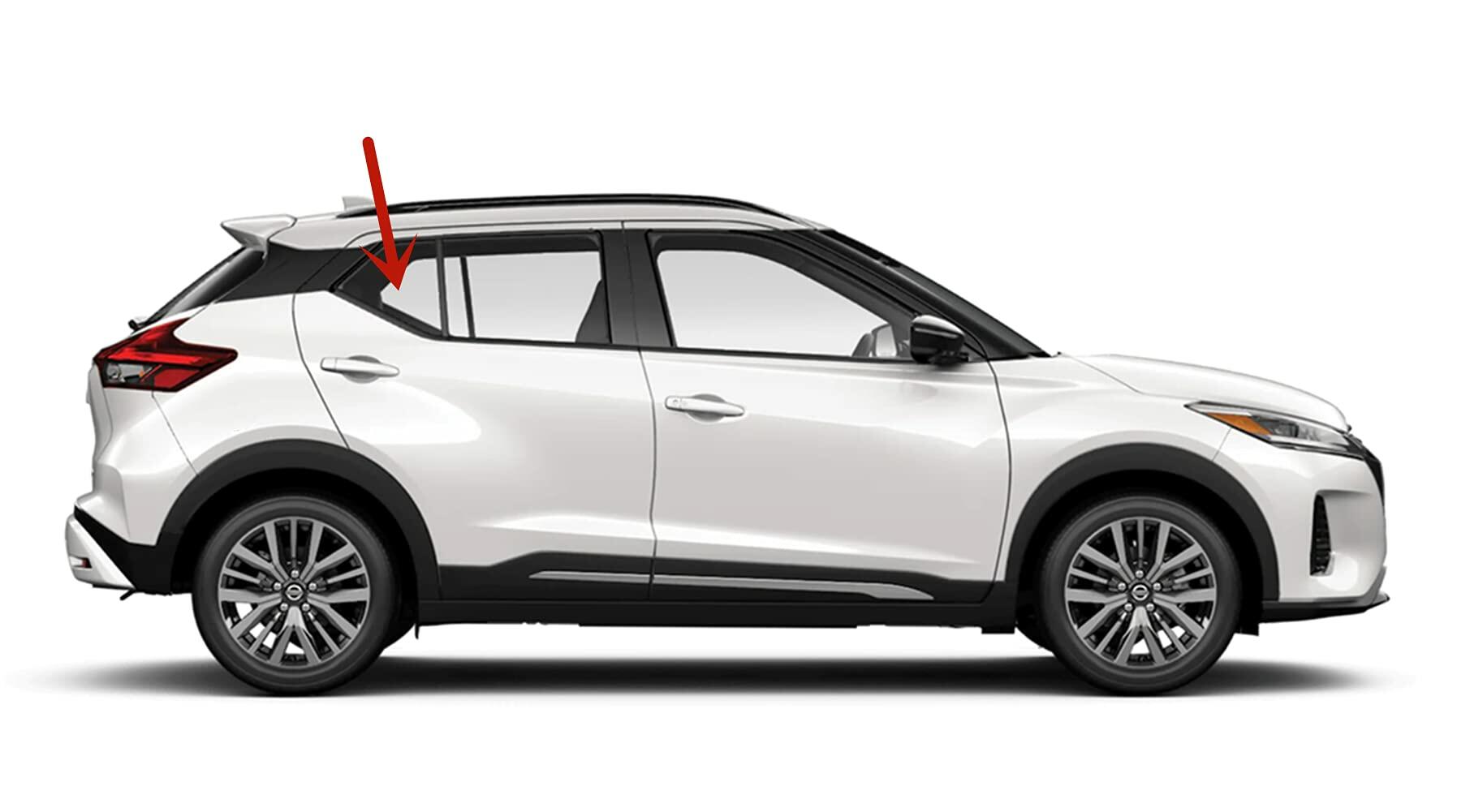 Passenger Right Side Rear Vent Window Vent Glass Compatible with Nissan Kicks 2017-2024 Models