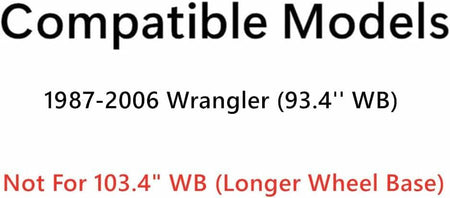 Tempered Clear Driver Left Side Rear Quarter Window Quarter Glass Compatible with Jeep Wrangler 93.4'' WB Short Wheel Base 1987-2006 Models